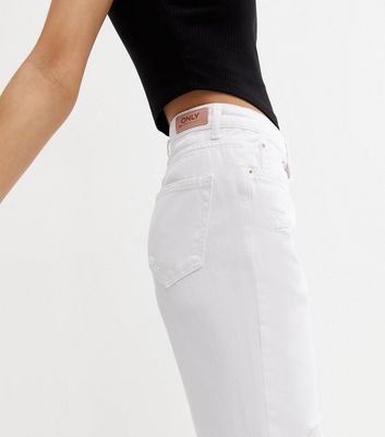 Womens white ripped skinny clearance jeans