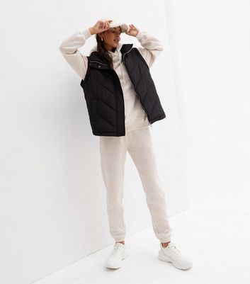 Cream Jersey Cuffed Joggers