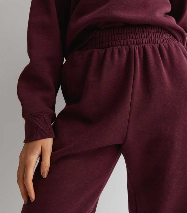 Burgundy Jersey Cuffed Joggers