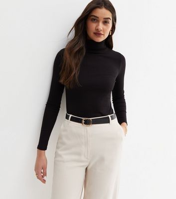 Black long sleeve discount roll neck top