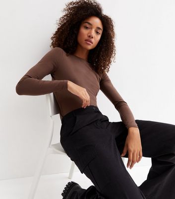 Dark brown long sleeve t shirt Clearance