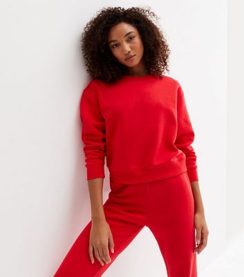 Red Crew Neck Sweatshirt | New Look