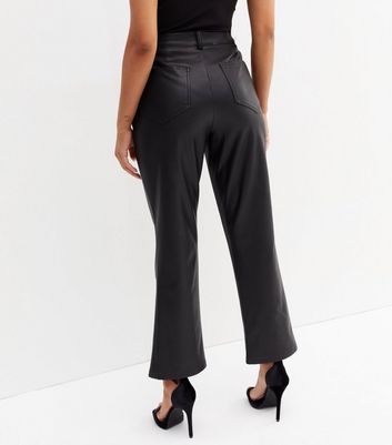 Leather look 2025 petite trousers