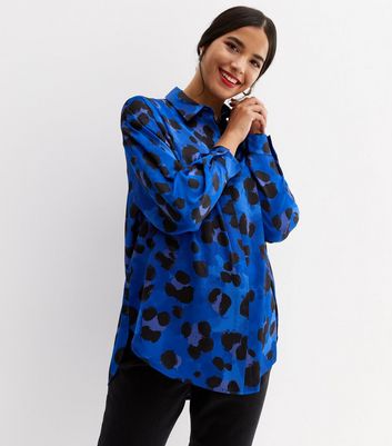 Blue leopard print clearance shirt