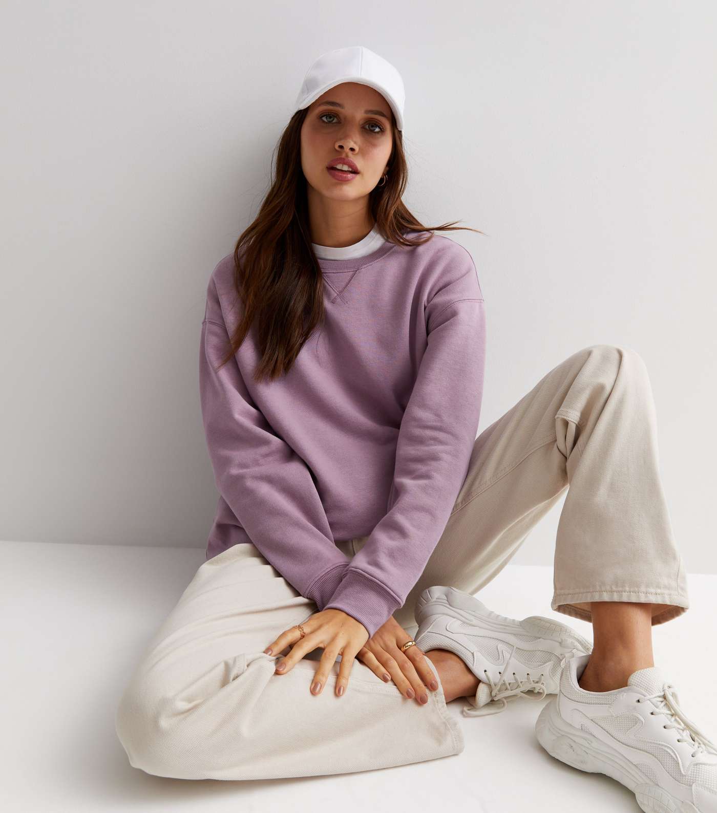 Lilac Round Neck Long Sleeve Sweatshirt  Image 2