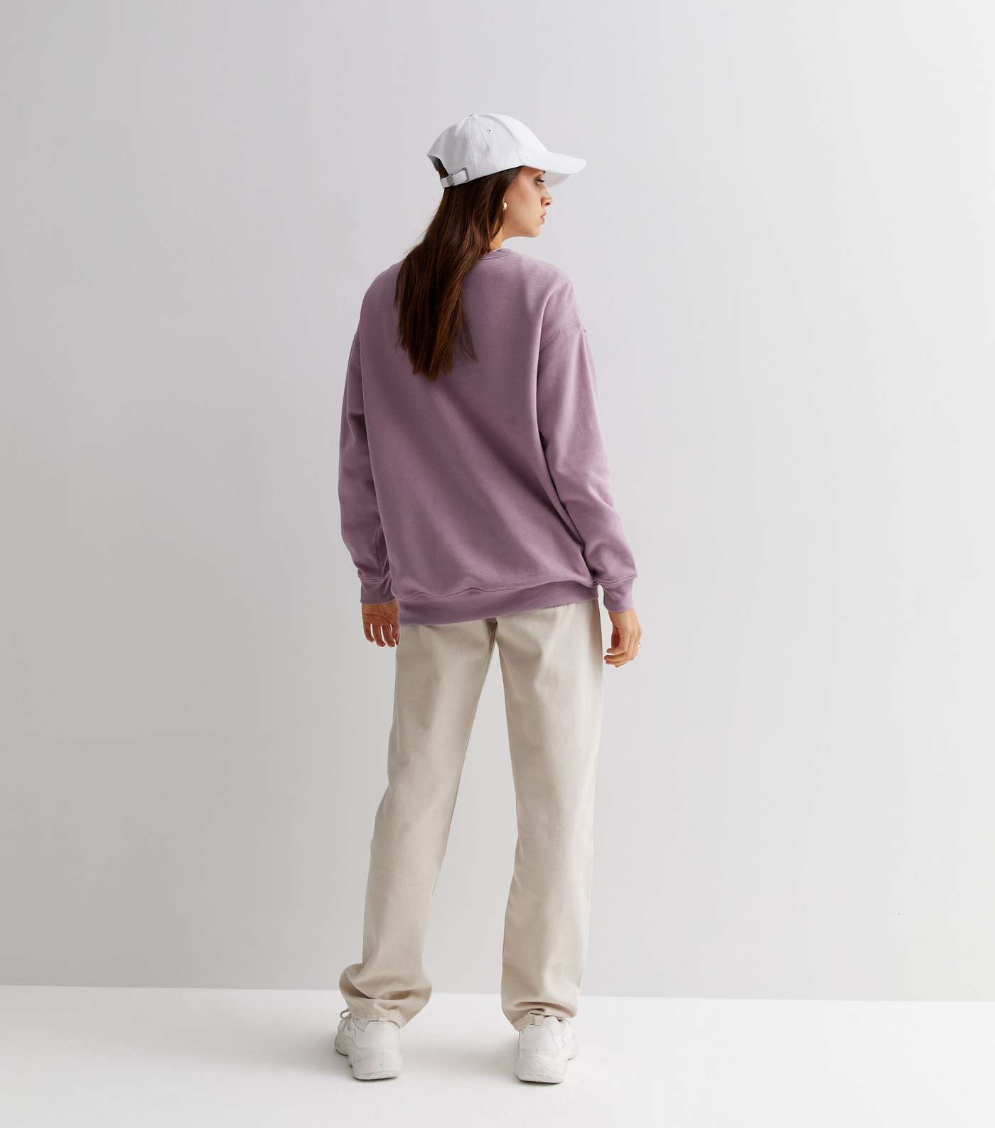 Lilac Round Neck Long Sleeve Sweatshirt  Image 4