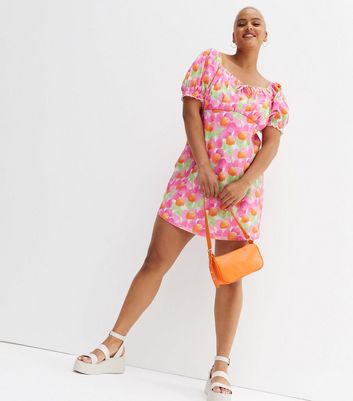 Curves Pink Circle Square Neck Mini 