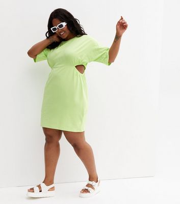 Lime green t shirt dress plus size sale