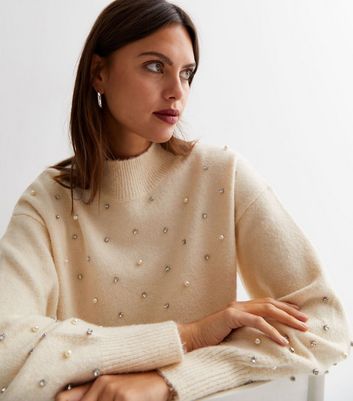 Cream embellished jumper sale