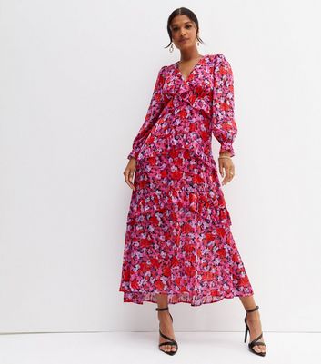 Red floaty midi on sale dress