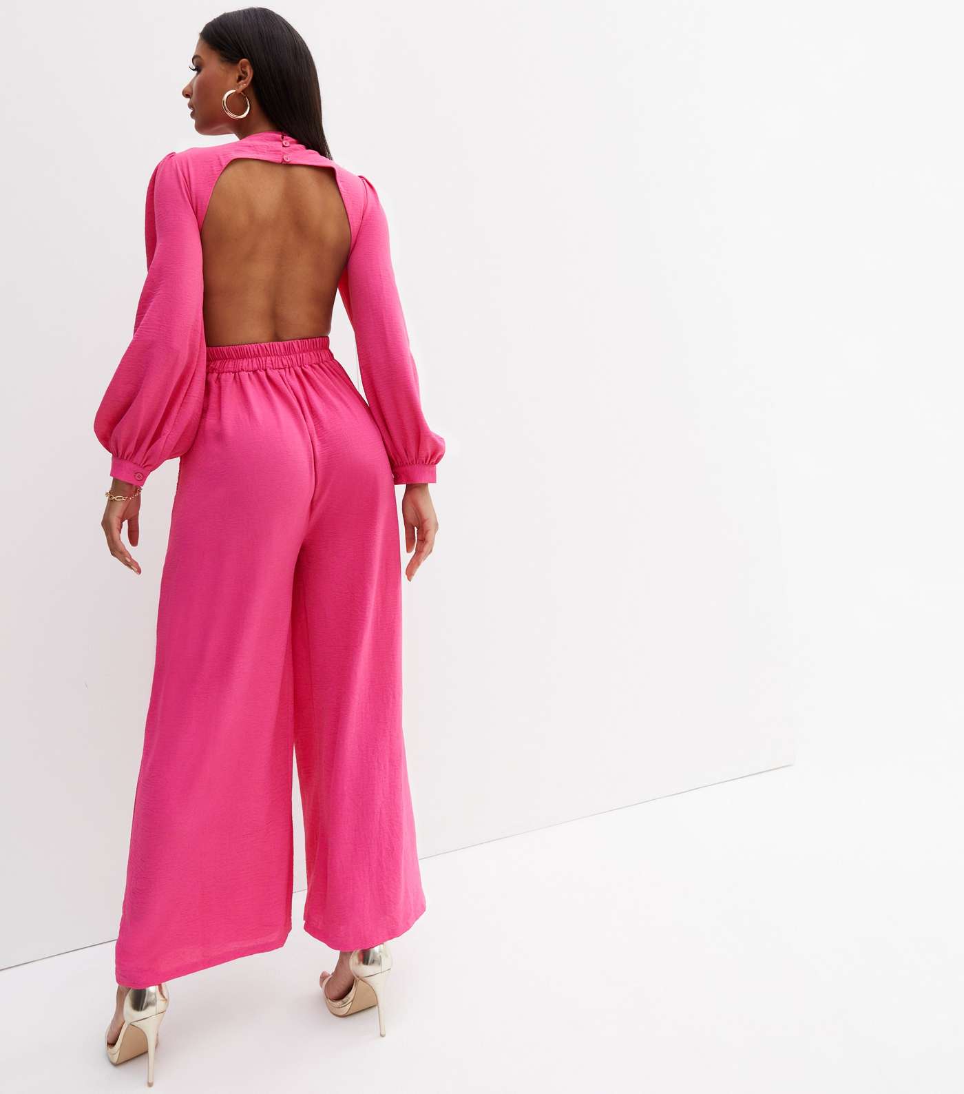 Cameo Rose Bright Pink Cut Out Jumpsuit Image 4