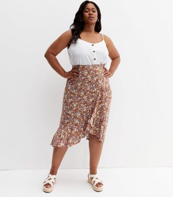 Floral midi outlet skirt wrap