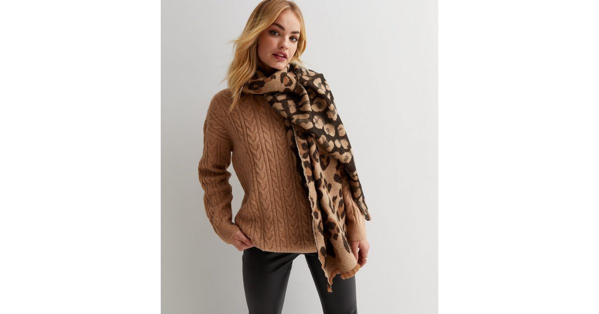 Brown Leopard Print Scarf | New Look Brown Leopard Print Scarf | New Look