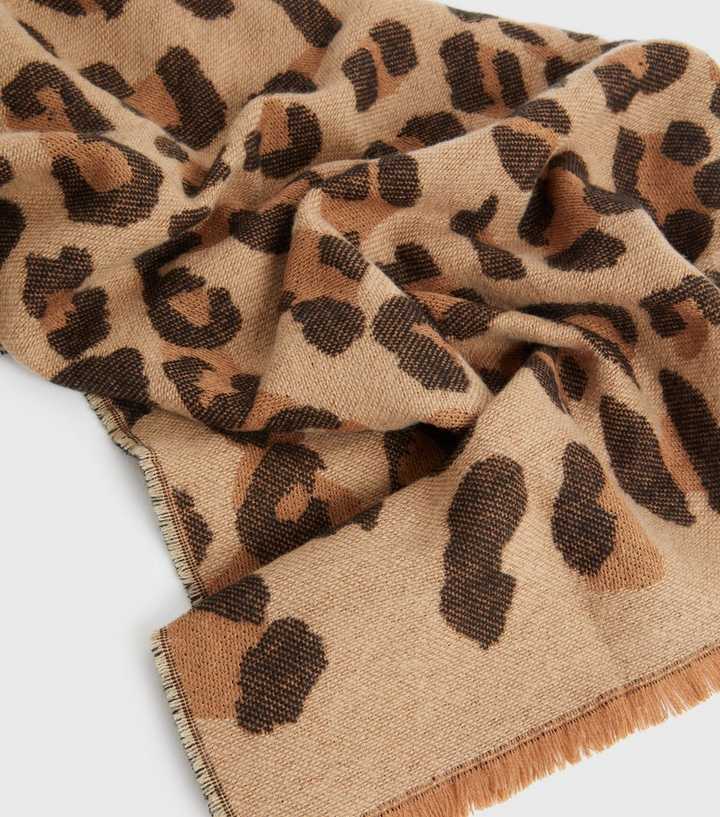 Brown Leopard Print Scarf