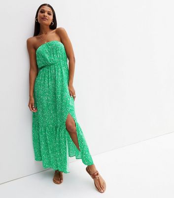 green bandeau maxi dress