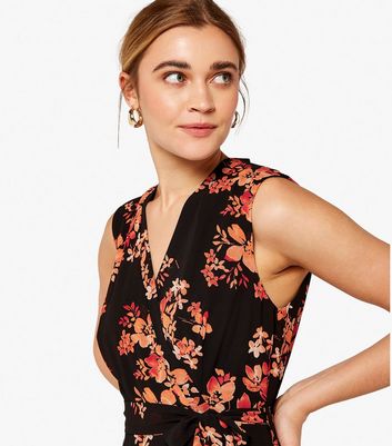 Apricot black deals floral dress