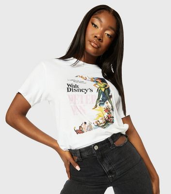 Skinnydip White Disney Peter Pan Oversized Logo T-Shirt | New Look