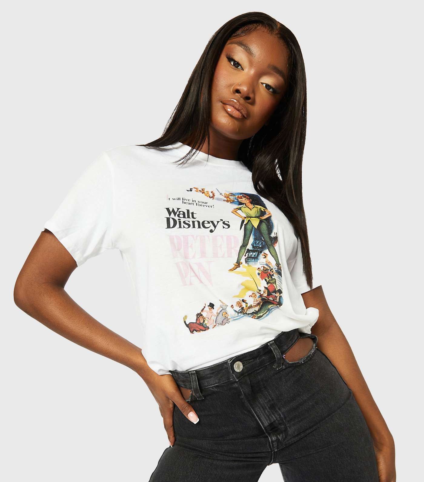 Skinnydip White Disney Peter Pan Oversized Logo T-Shirt