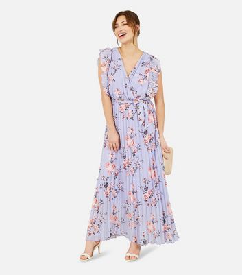 Click to view product details and reviews for Yumi Lilac Floral Pleated Maxi Wrap Dress New Look.