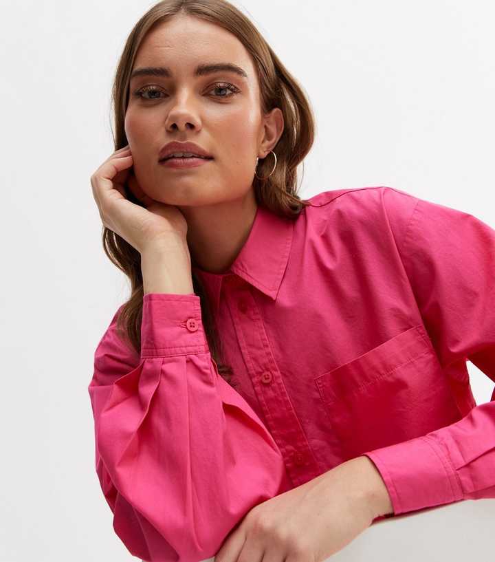 Deep Pink Poplin Oversized Shirt
