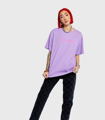 Damen Bekleidung Skinnydip Purple Disney Pegasus Oversized Logo T-Shirt