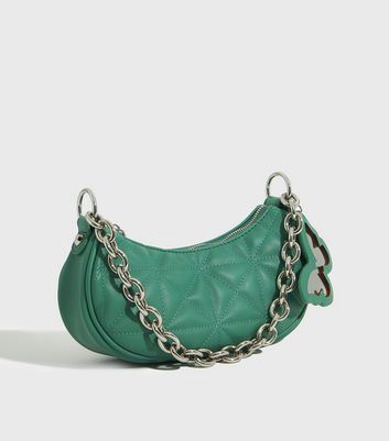 shop for Skinnydip Green Quilted Leather-Look Butterfly Shoulder Bag New Look at Shopo