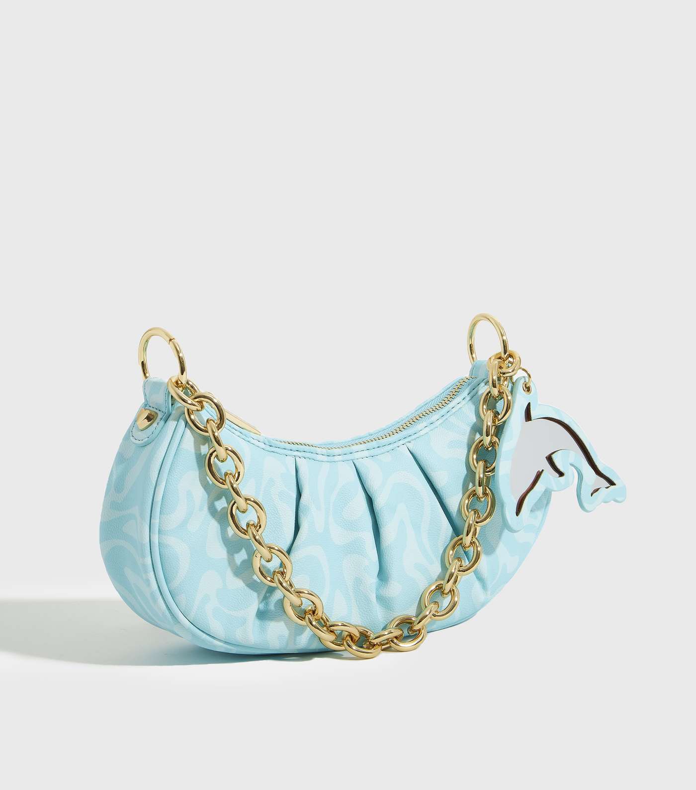 Skinnydip Bright Blue Swirl Dolphin Chain Shoulder Bag Image 2