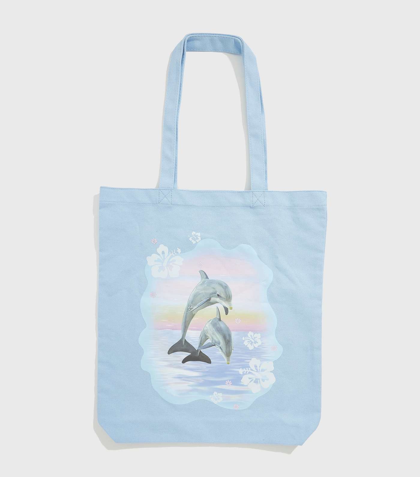 Skinnydip Bright Blue Dolphin Sunset Tote Bag