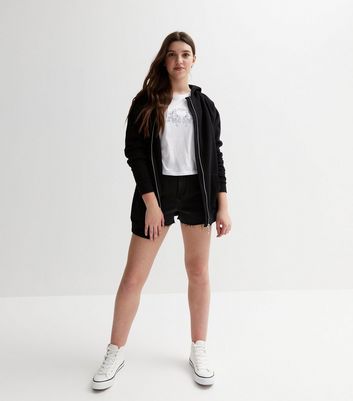 Girls black shop zip up jacket