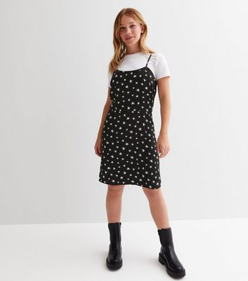 Girls Black Heart 2 in 1 Dress