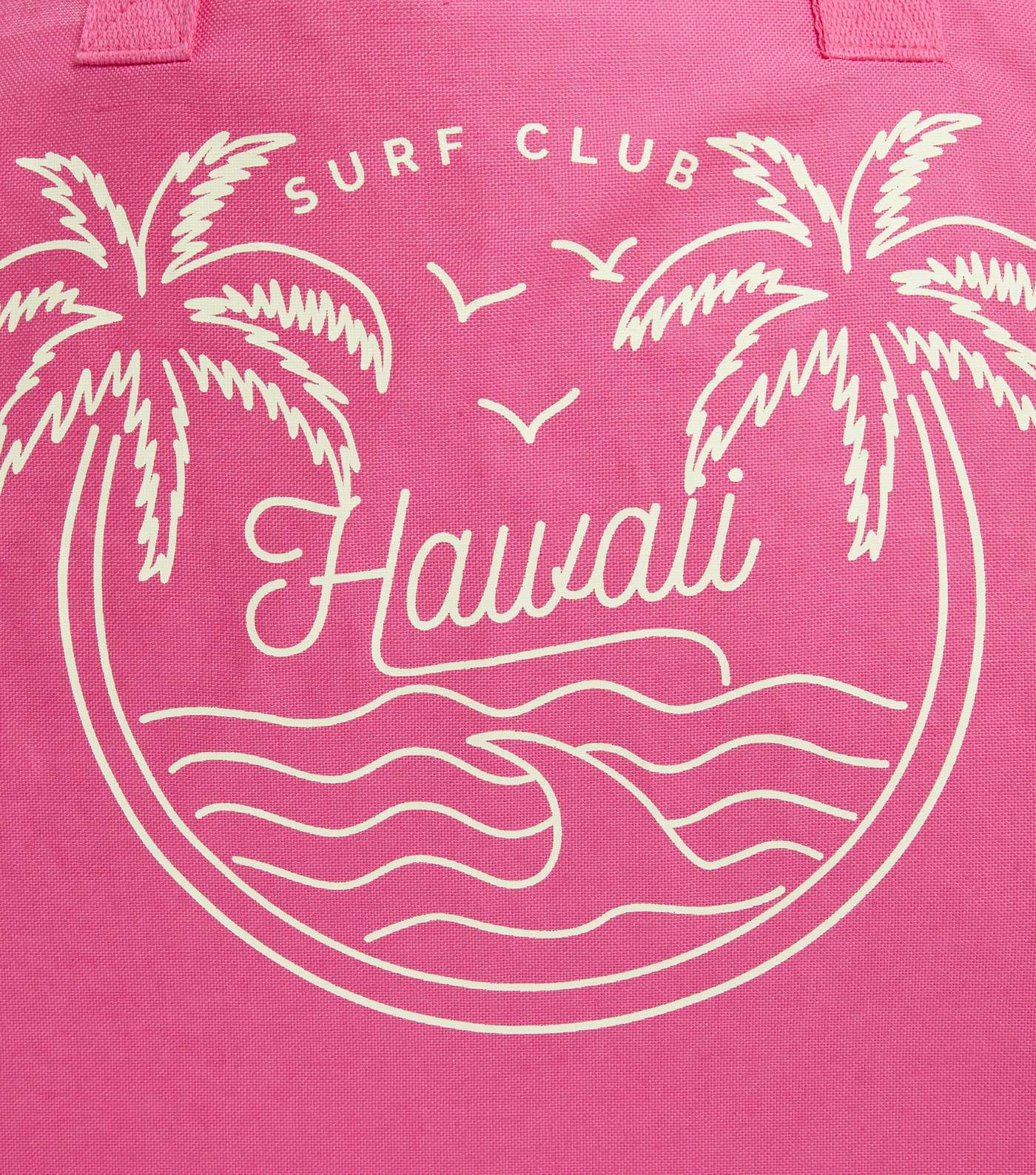 Bright Pink Canvas Hawaii Logo Tote Bag Image 4