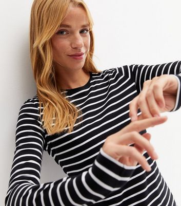 Black and white shop striped shirt long sleeve