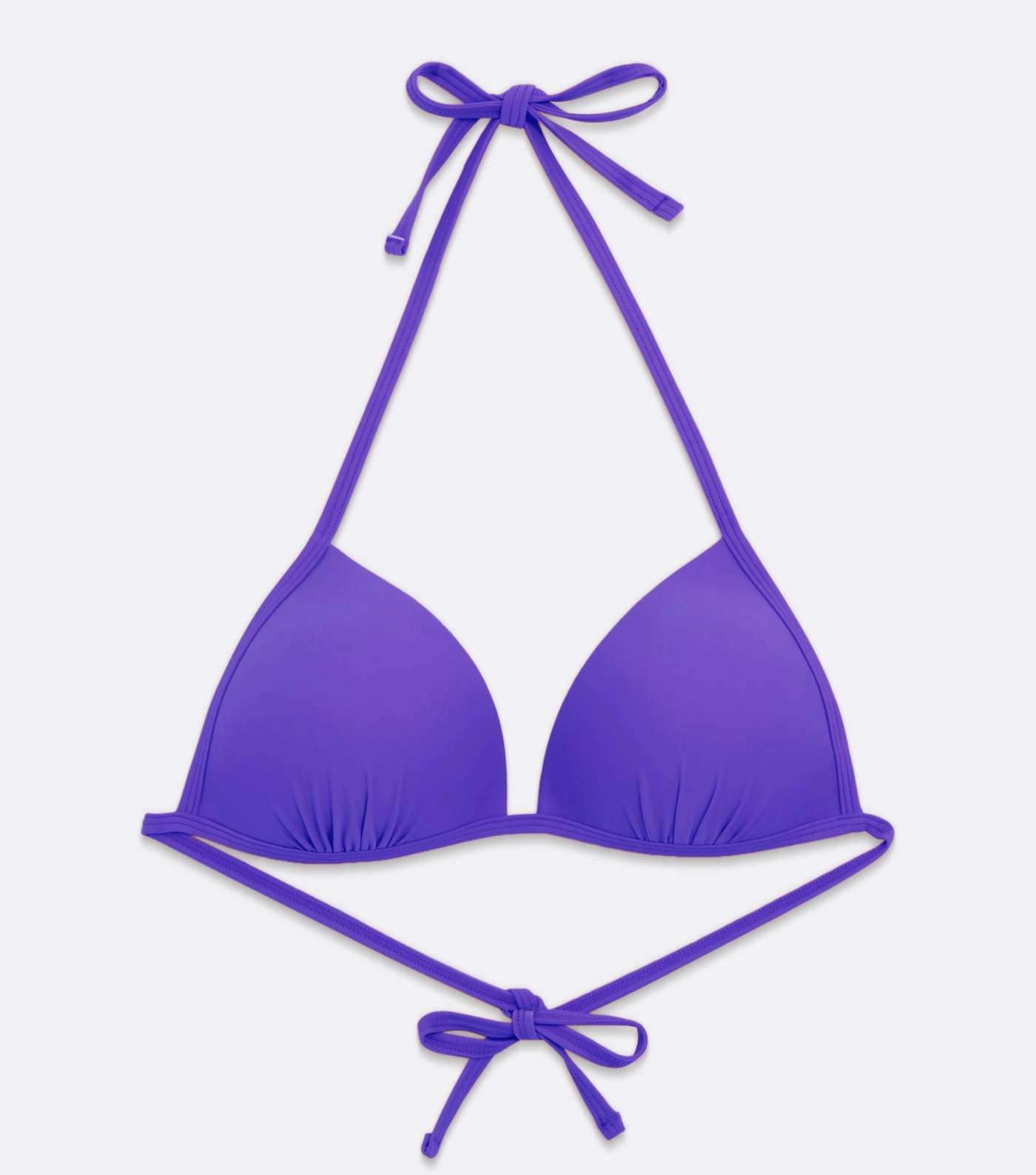 Purple Halter Moulded Triangle Bikini Top Image 5