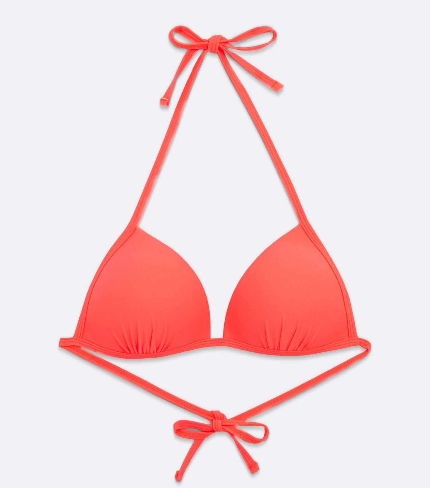 Coral Halter Moulded Triangle Bikini Top Image 5