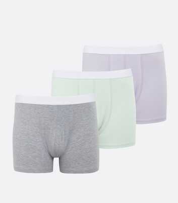 3 Pack Lilac Light Green and Grey Boxers