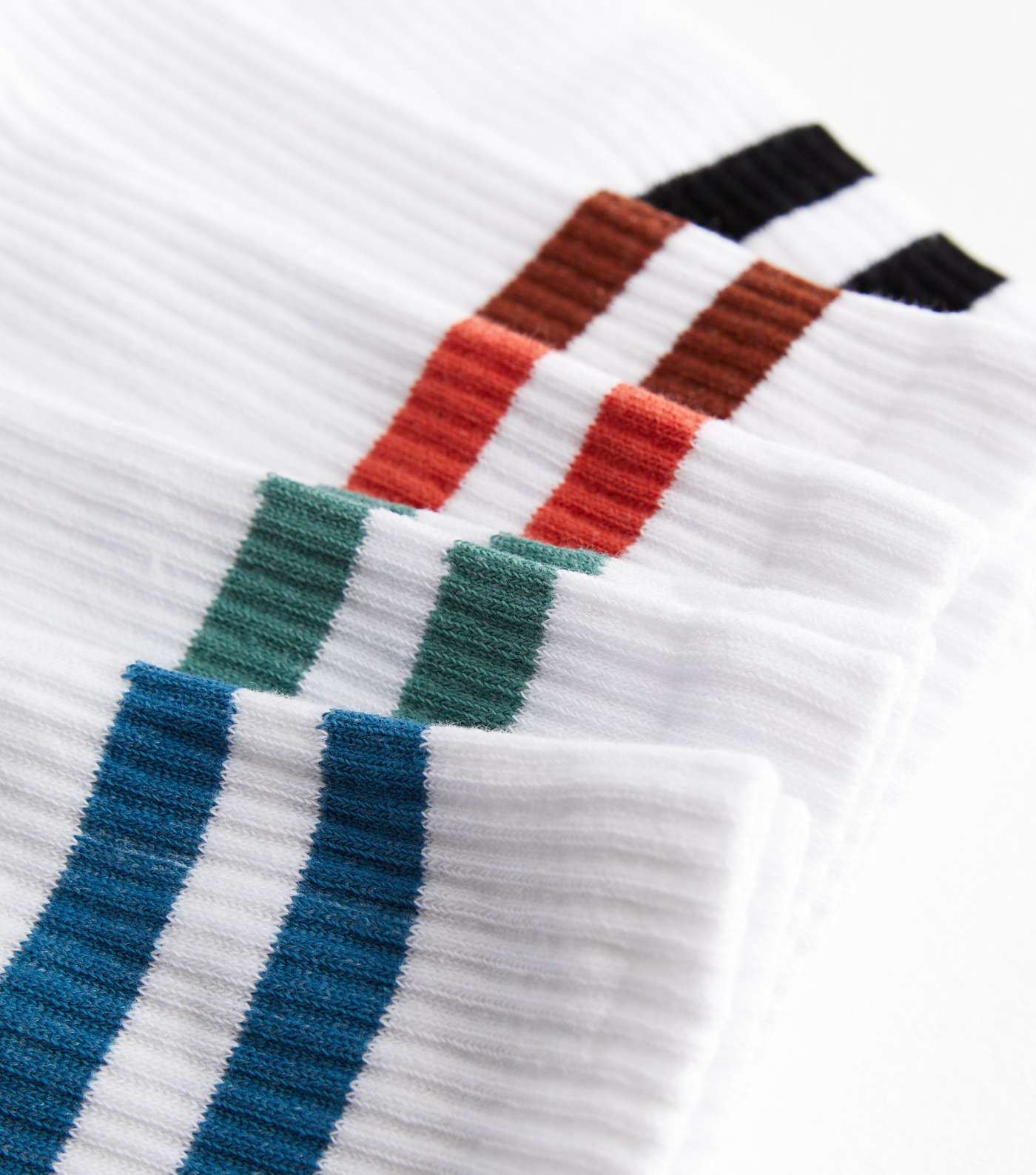 5 Pack White Stripe Sport Socks Image 3