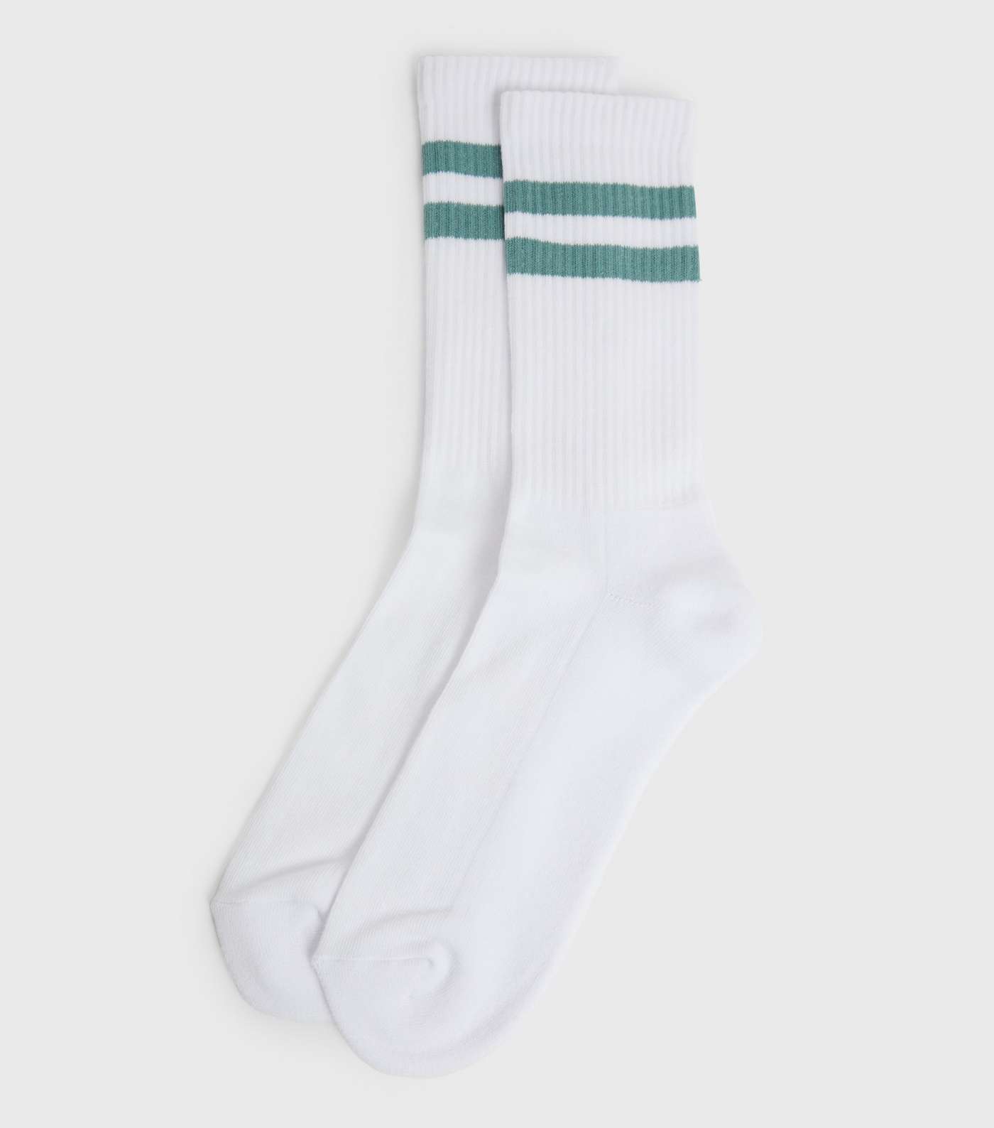 Green Double Stripe Ribbed Socks