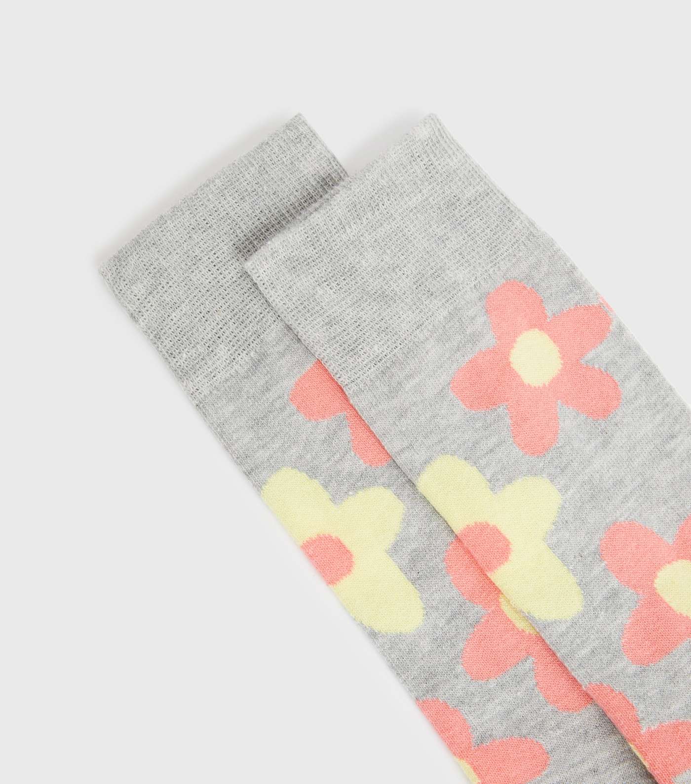 Grey Floral Socks Image 2