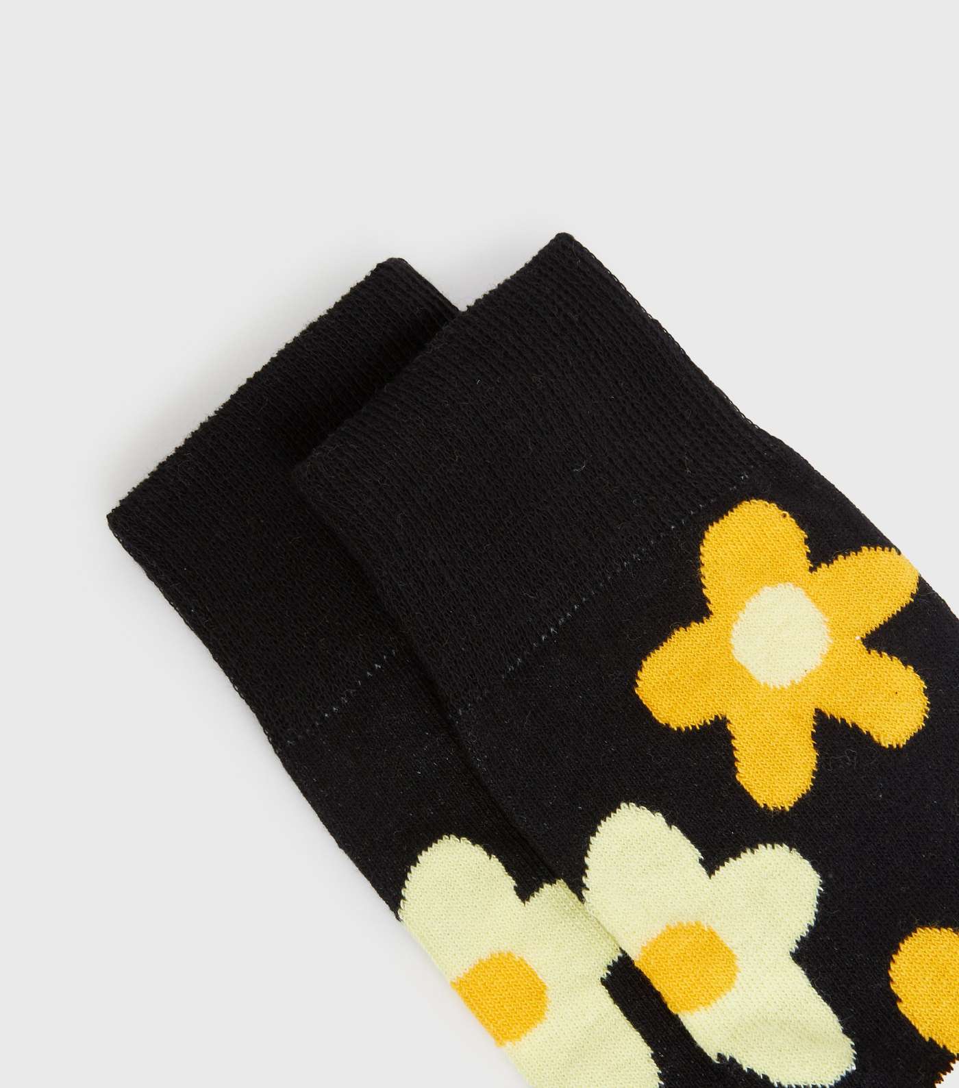 Black Floral Socks Image 2