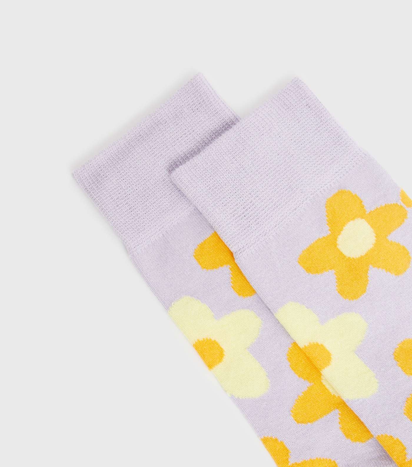 Purple Floral Socks Image 2