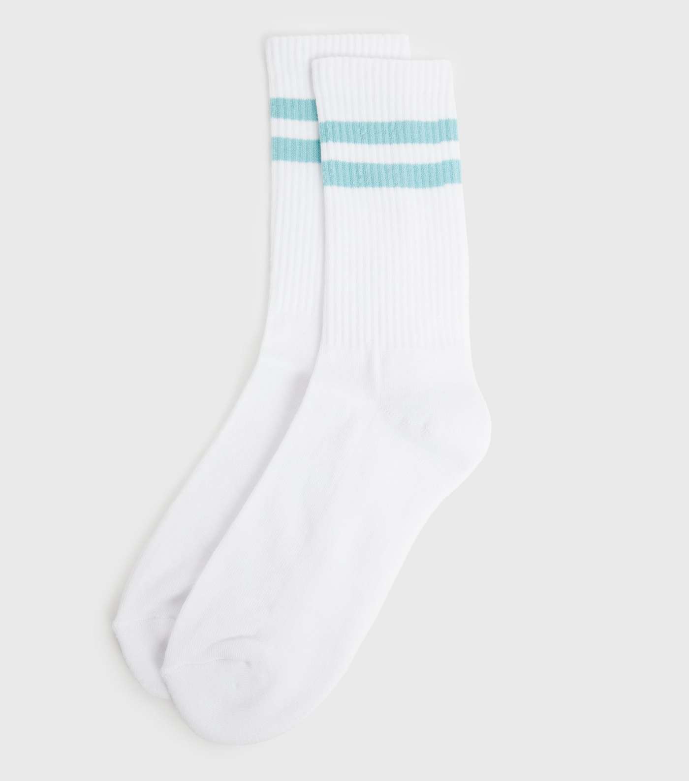Teal Double Stripe Ribbed Socks