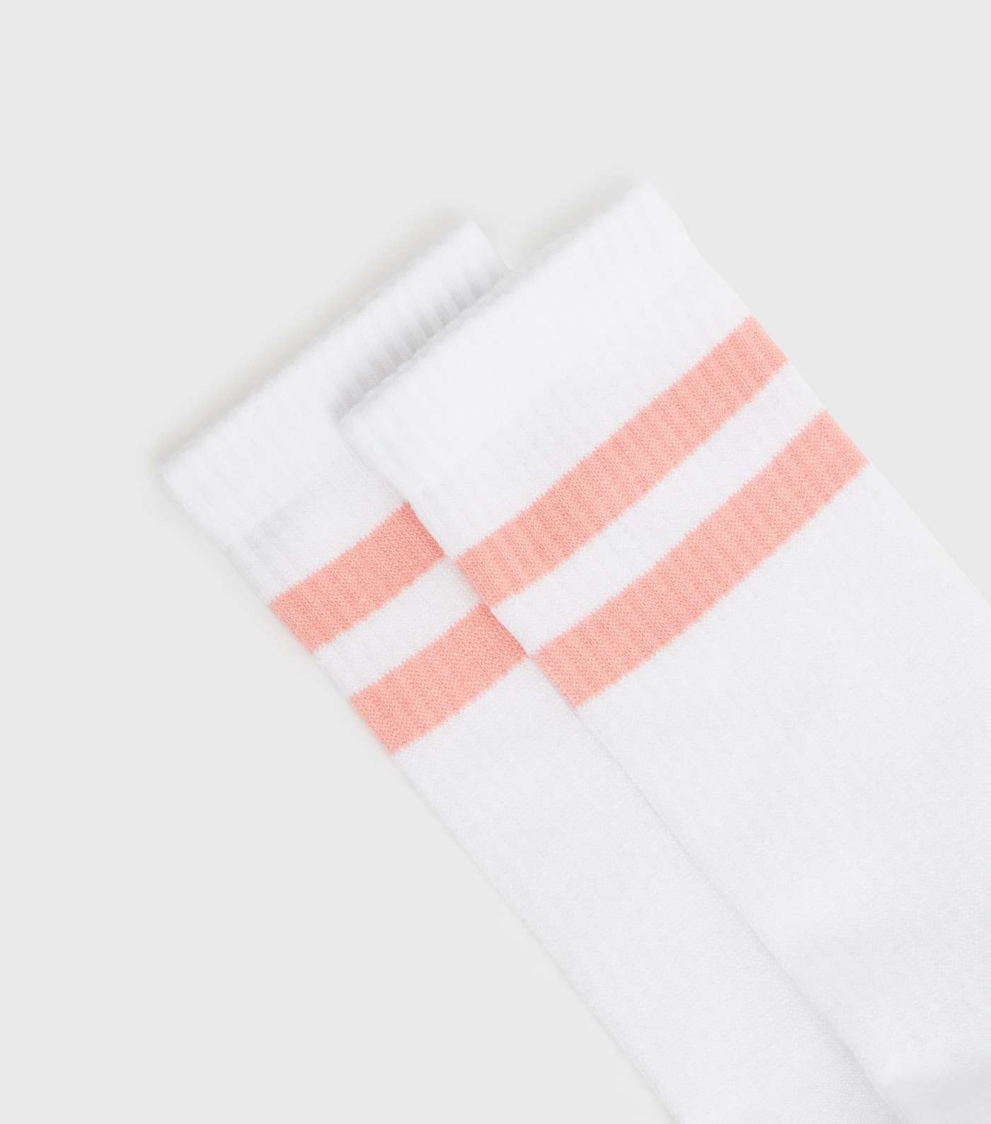 Pink Double Stripe Ribbed Socks Image 2