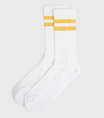 Yellow Double Stripe Ribbed Socks
