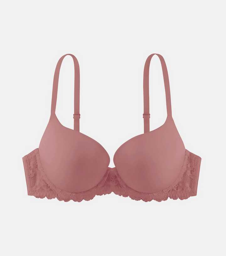 Super push-up lace bra - Dark pink - Ladies