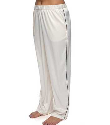Dorina Off White Satin Piped Pyjama Trousers