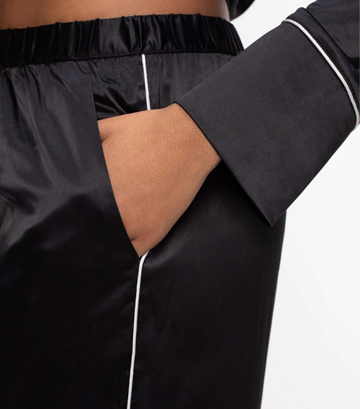 Dorina Black Satin Pyjama Trousers Image 4