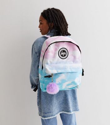 HYPE KIDS Pink and Blue Cloud Pom Pom Backpack New Look