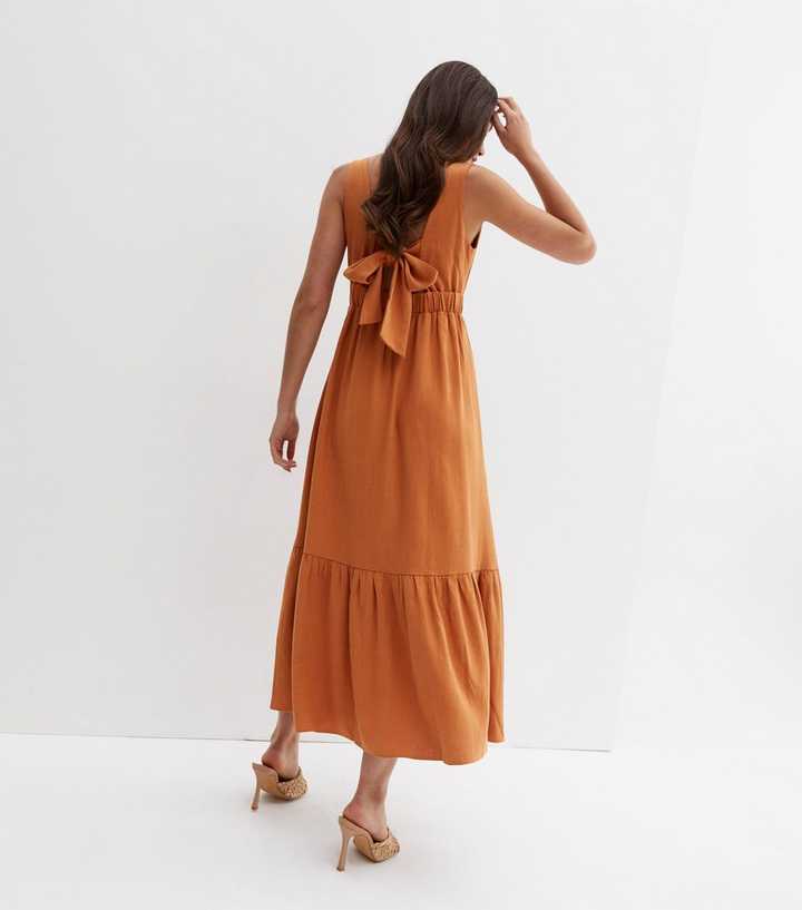 chinese dress ladies Rust Prairie Linen Dress  allthebeautifullinen