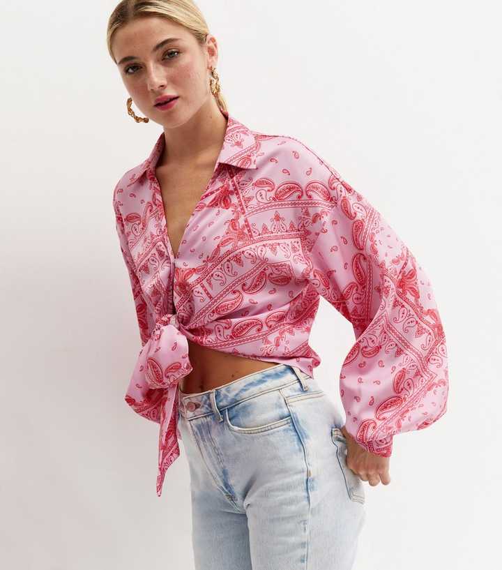 pink paisley shirt womens