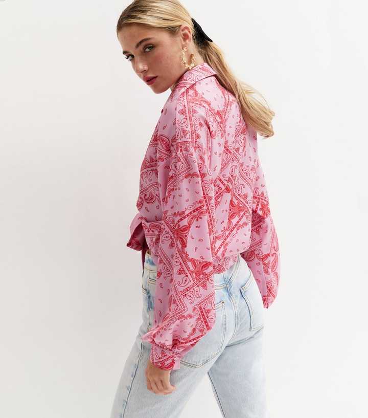 pink paisley shirt womens
